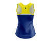 Custom Singlet Blue, White & Yellow Stripe